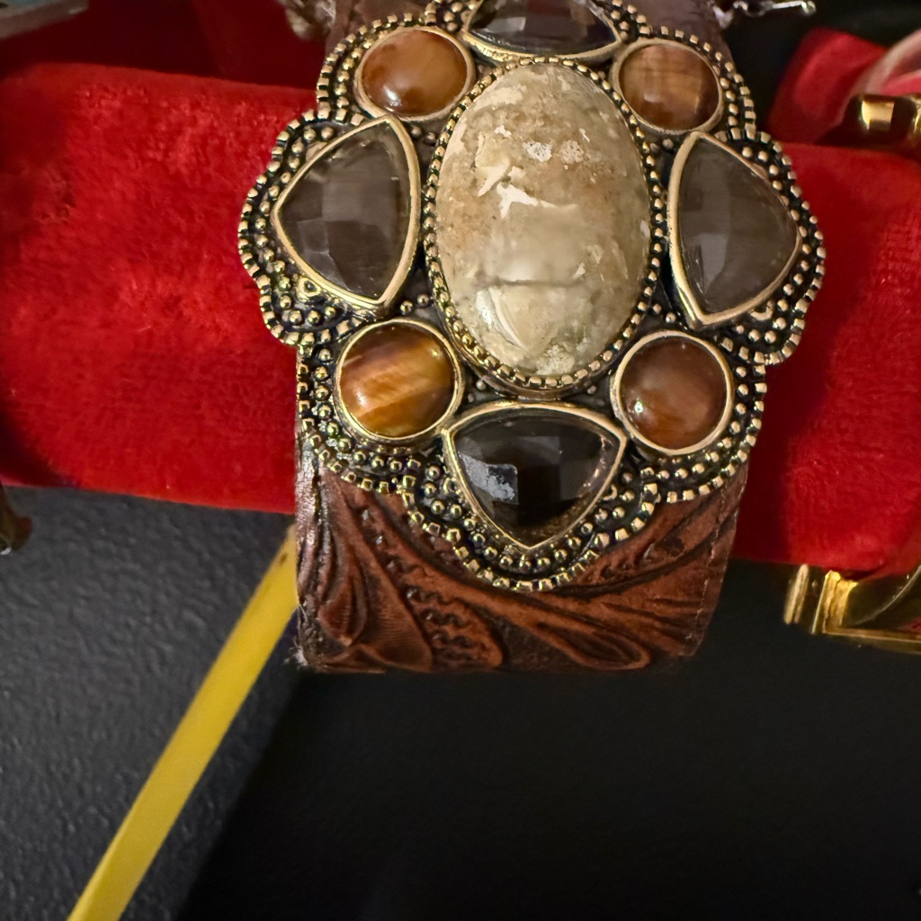 Studio Barse Brown And Gold Gemstone Bracelet 89$